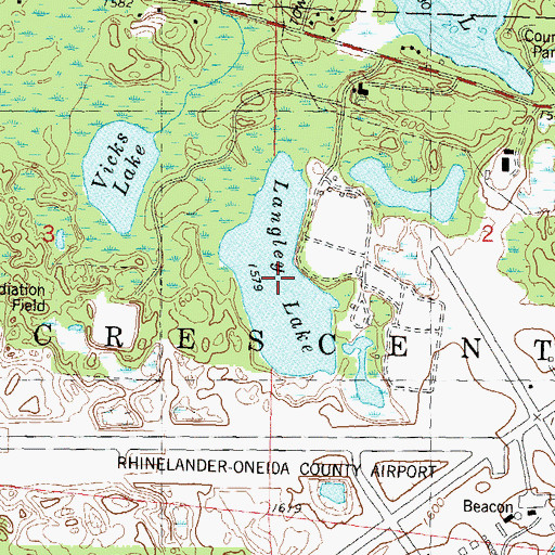 Topographic Map of Langley Lake, WI