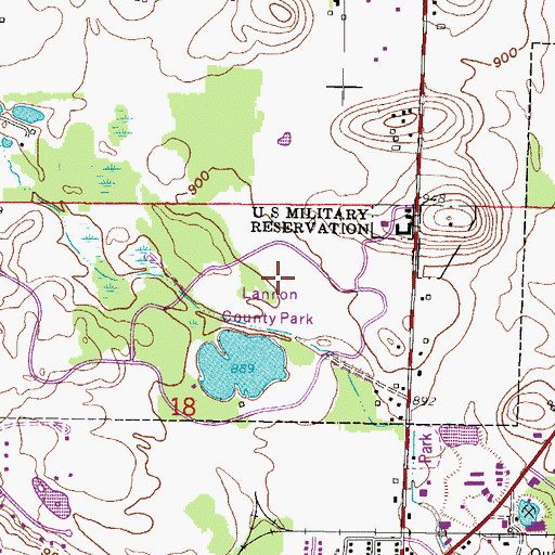 Topographic Map of Lannon County Park, WI