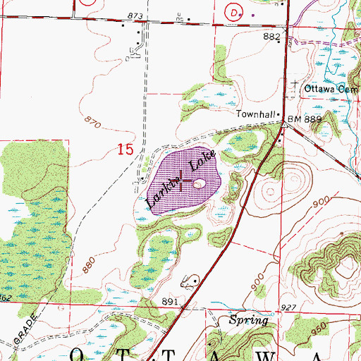 Topographic Map of Larkin Lake, WI