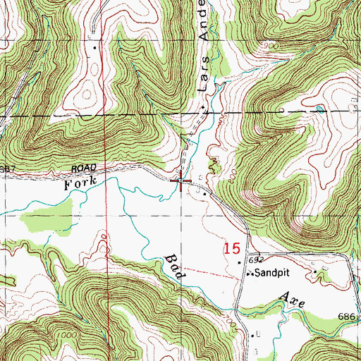 Topographic Map of Lars Anderson Hollow, WI