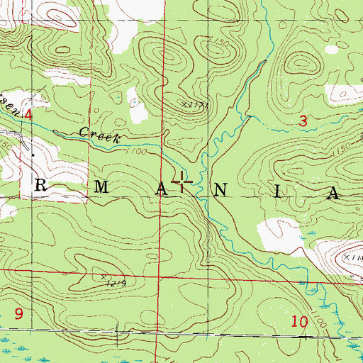 Topographic Map of Larsen Creek, WI
