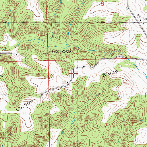Topographic Map of Larsen Ridge, WI