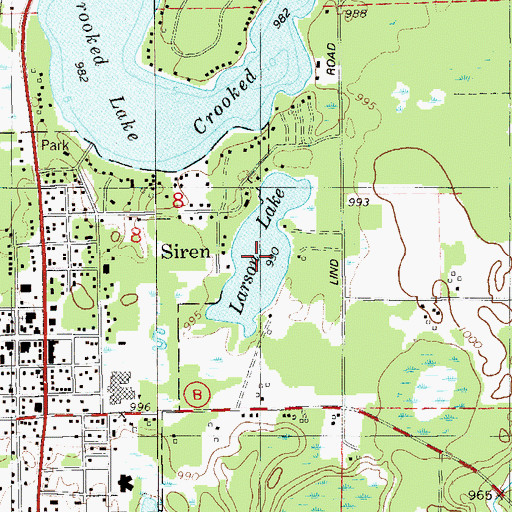 Topographic Map of Larson Lake, WI