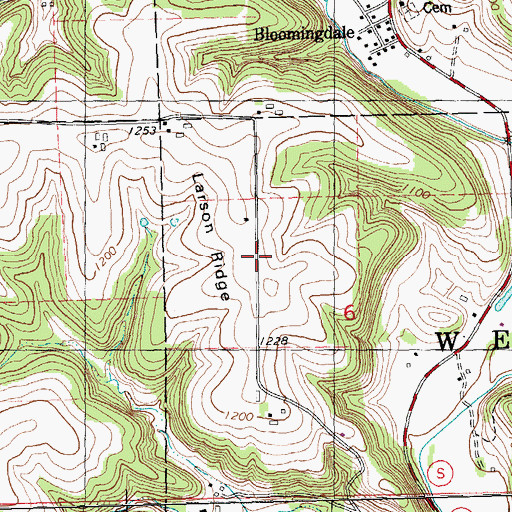 Topographic Map of Larson Ridge, WI
