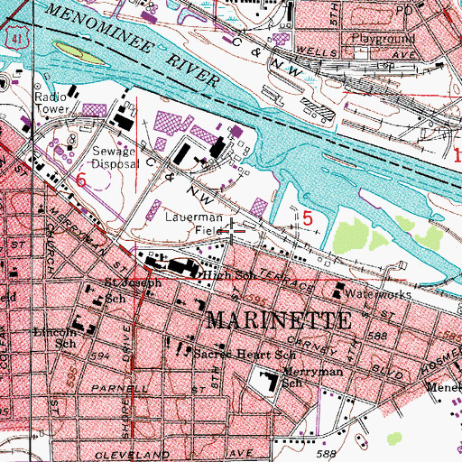 Topographic Map of Lauerman Field, WI