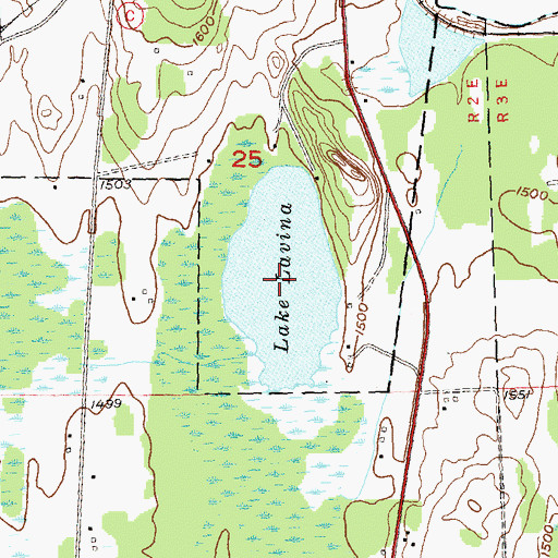 Topographic Map of Lake Lavina, WI
