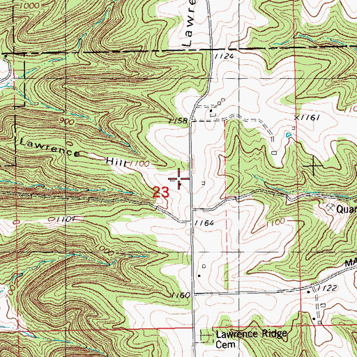 Topographic Map of Lawrence Hill, WI