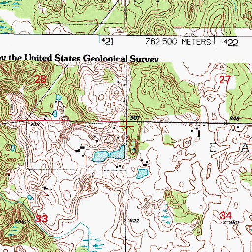 Topographic Map of Lax Chapel, WI