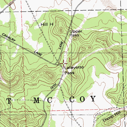 Topographic Map of Lafayette Pass, WI