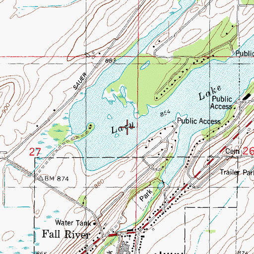 Topographic Map of Lazy Lake, WI