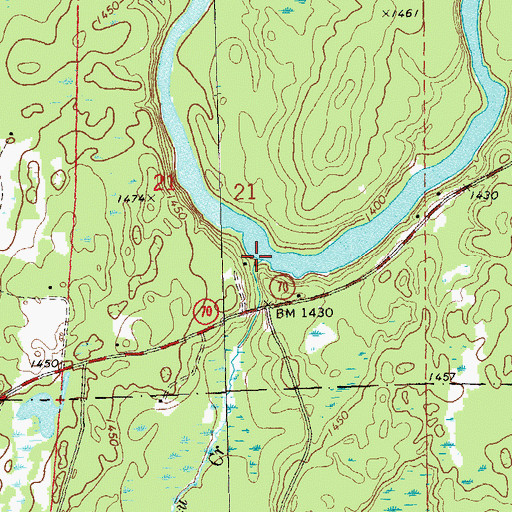 Topographic Map of Le Tourneau Creek, WI