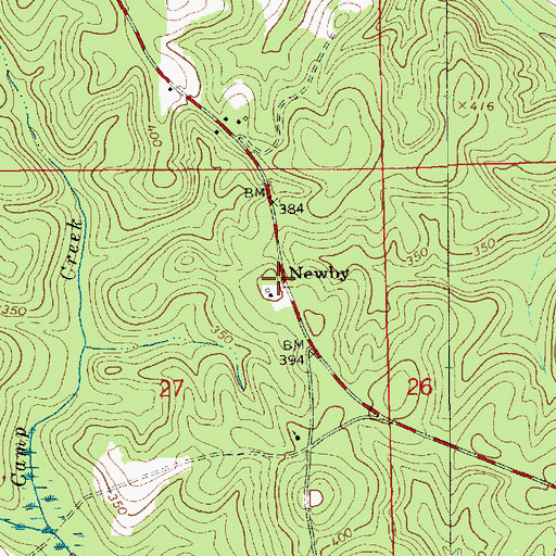 Topographic Map of Newby, AL
