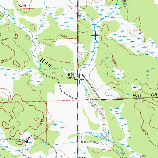 Topographic Map of Lead Creek, WI
