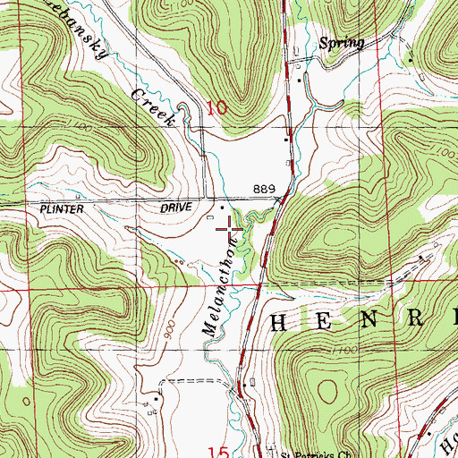 Topographic Map of Lebansky Creek, WI