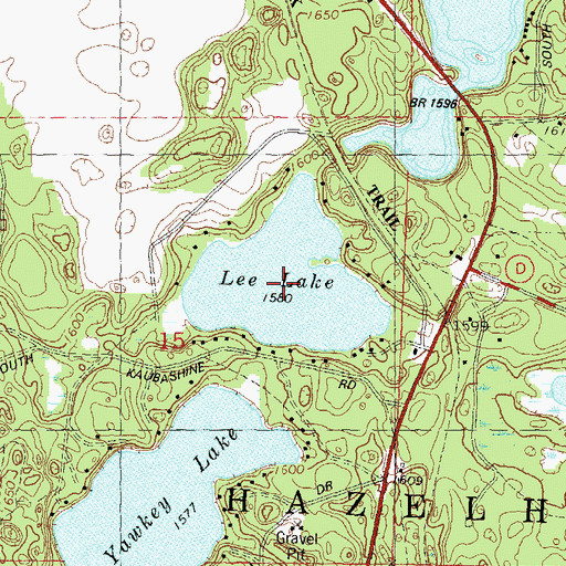 Topographic Map of Lee Lake, WI