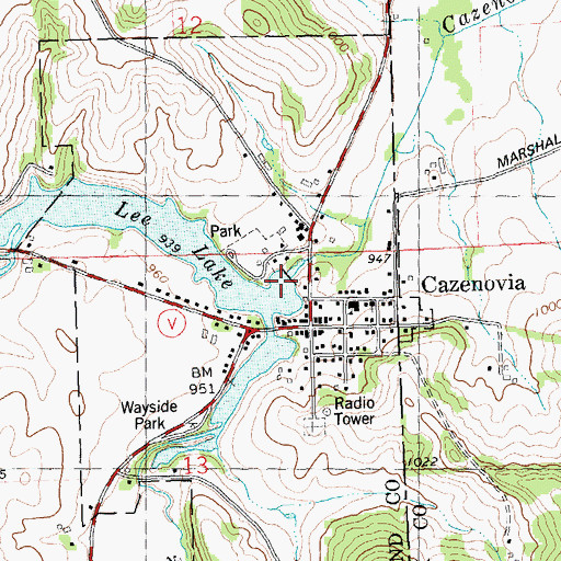 Topographic Map of Lee Lake, WI