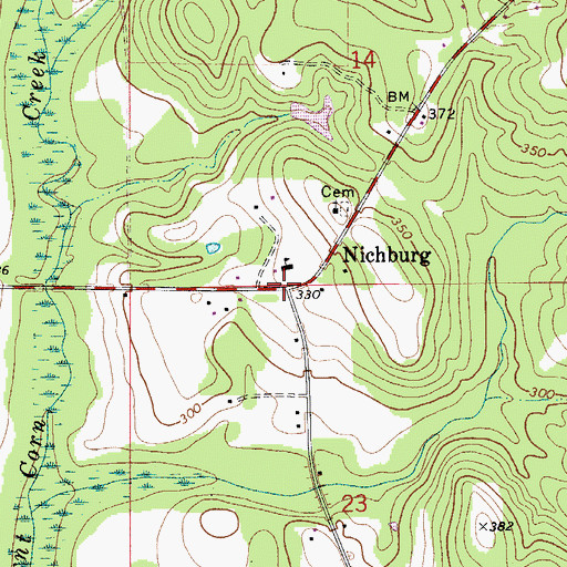 Topographic Map of Nichburg, AL