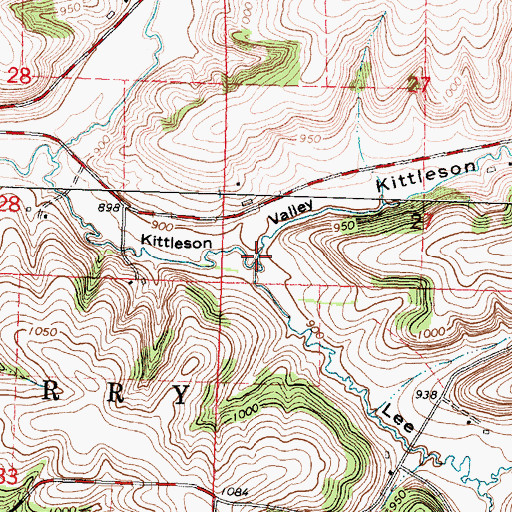 Topographic Map of Lee Valley, WI