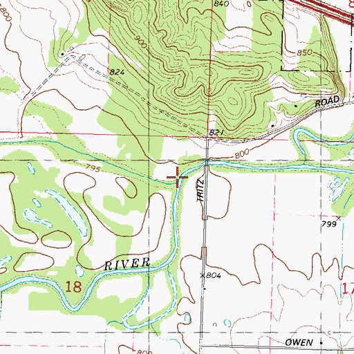 Topographic Map of Leech Creek, WI