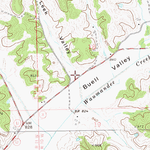 Topographic Map of Leek Valley, WI