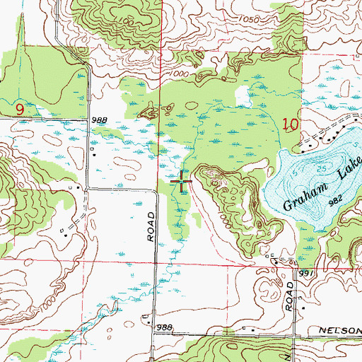Topographic Map of Leer Creek, WI