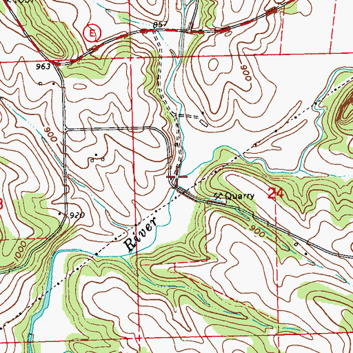 Topographic Map of Leggett Creek, WI