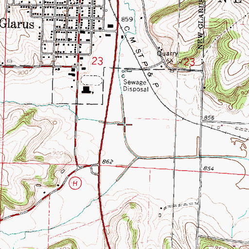 Topographic Map of Legler School Branch, WI
