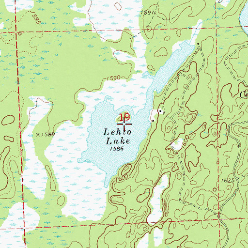Topographic Map of Lehto Lake, WI