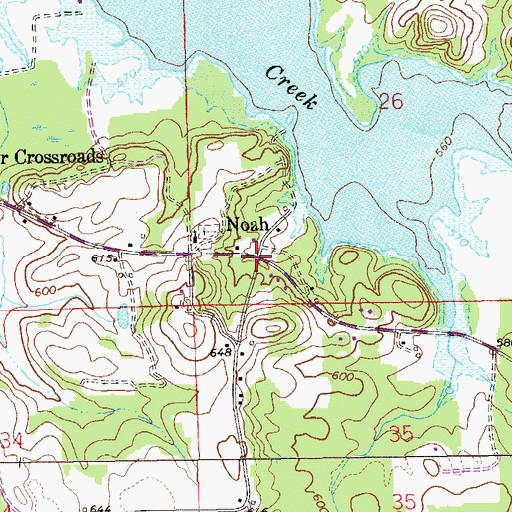 Topographic Map of Noah, AL