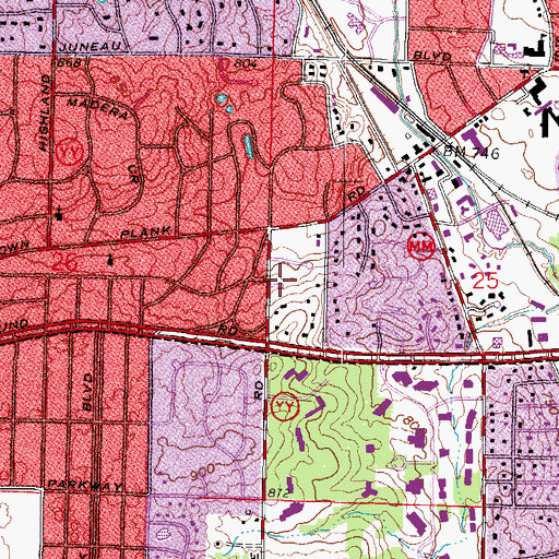 Topographic Map of Leland School, WI