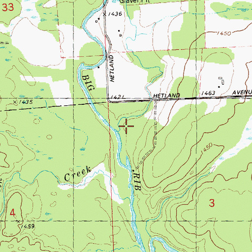 Topographic Map of Lemke Creek, WI
