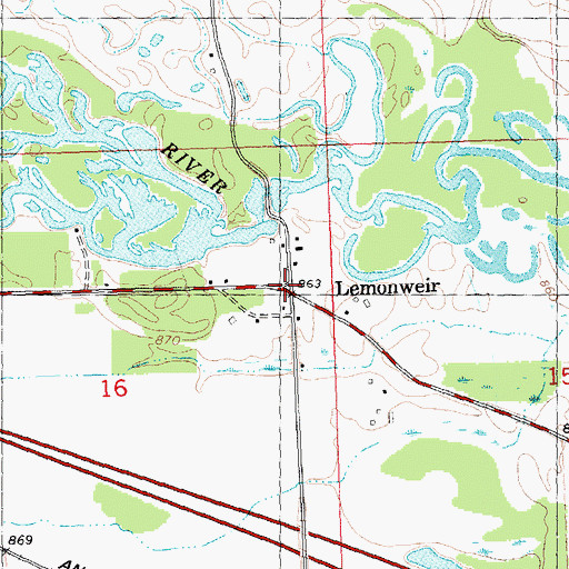 Topographic Map of Lemonweir, WI