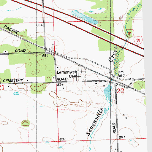 Topographic Map of Lemonweir Cemetery, WI