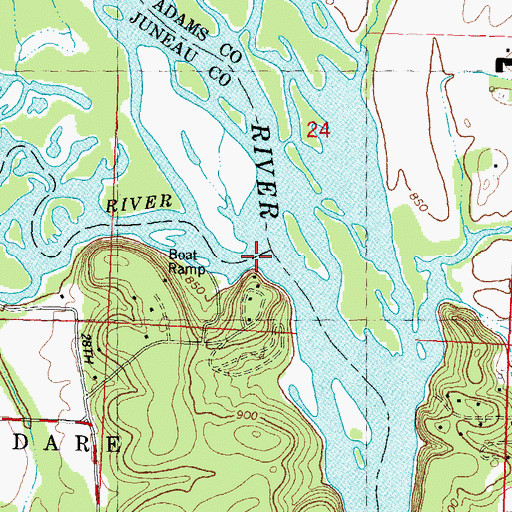 Topographic Map of Lemonweir River, WI