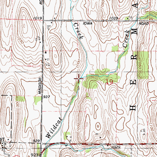 Topographic Map of Lentz Creek, WI