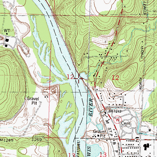 Topographic Map of Lentz Creek, WI