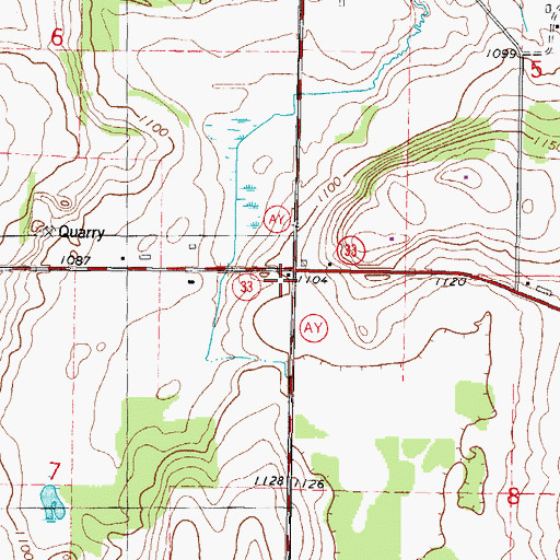 Topographic Map of Lentz School (historical), WI