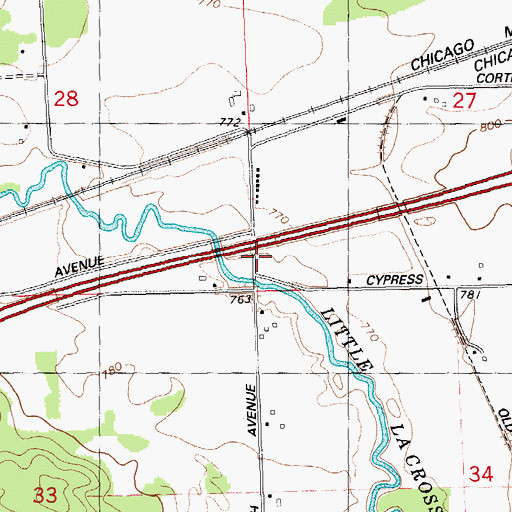 Topographic Map of Leon Valley, WI