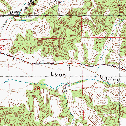 Topographic Map of Leon Valley School, WI