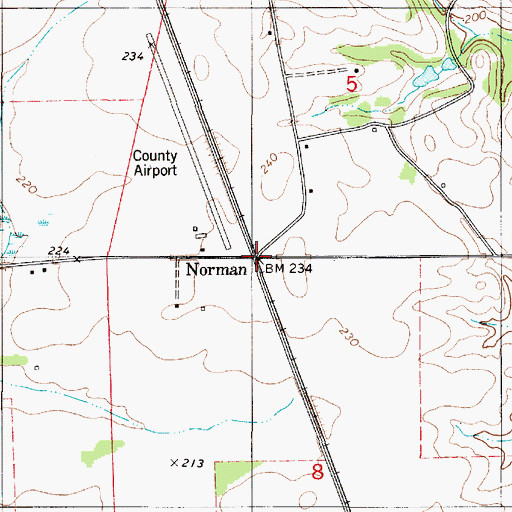 Topographic Map of Norman, AL