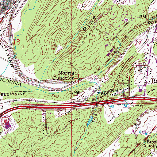 Topographic Map of Norris Junction, AL