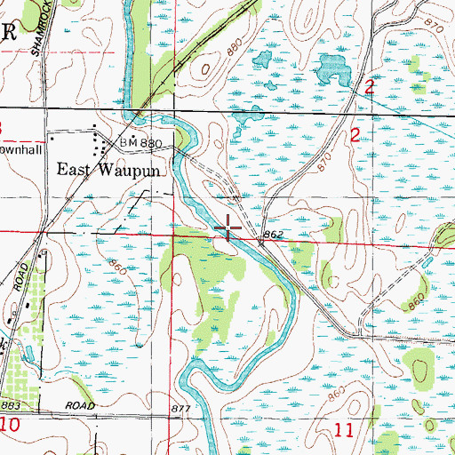 Topographic Map of Libby Creek, WI