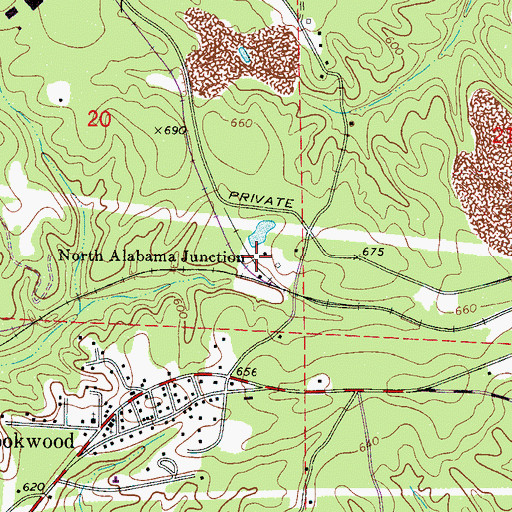 Topographic Map of North Alabama Junction, AL