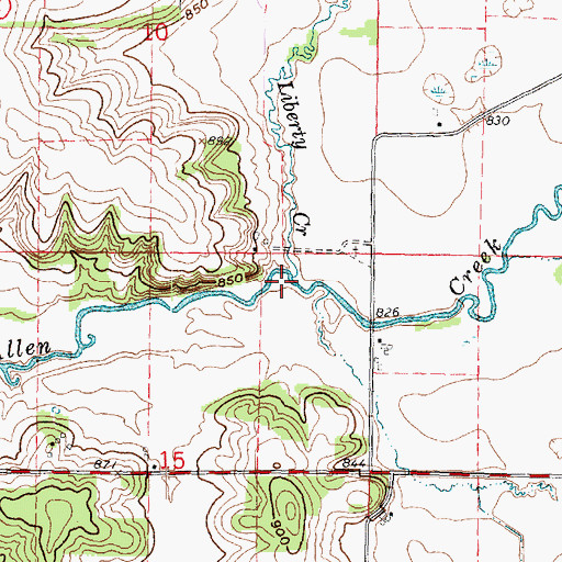 Topographic Map of Liberty Creek, WI