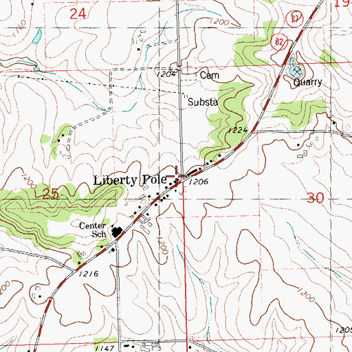 Topographic Map of Liberty Pole, WI