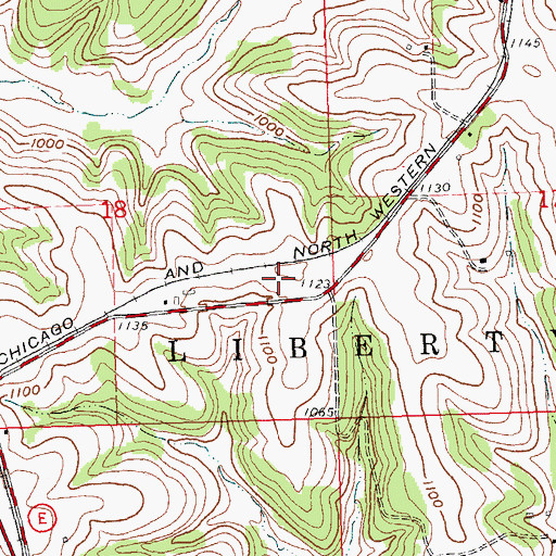 Topographic Map of Liberty Ridge, WI