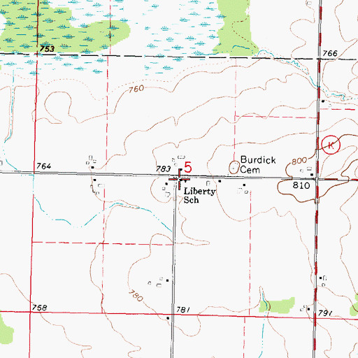 Topographic Map of Liberty School, WI