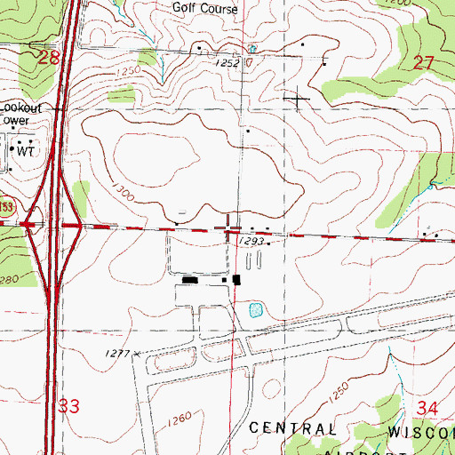 Topographic Map of Liberty School (historical), WI
