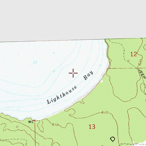 Topographic Map of Lighthouse Bay, WI