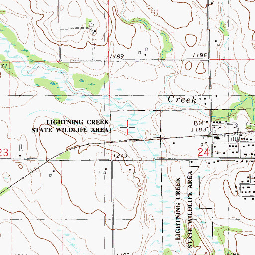 Topographic Map of Lightning Creek State Wildlife Area, WI